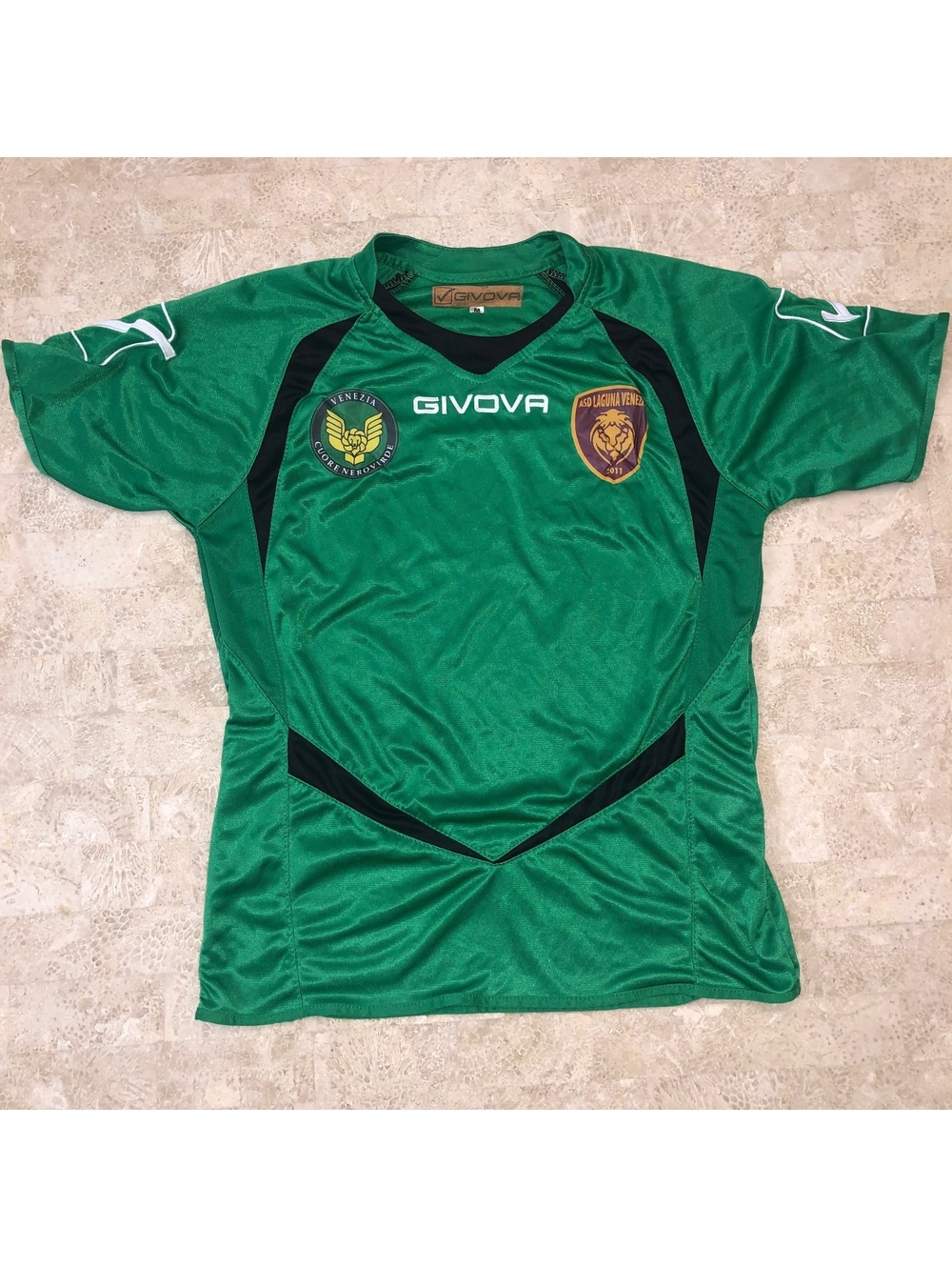 GIVOVA ASD LAGUNA VENEZIA CUORE NEROVIRDE SOCCER JERSEY GREEN MENS SIZE MEDIUM